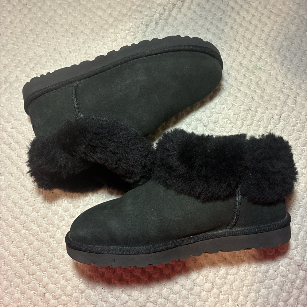 UGG Black Fur-Lined Winter Boots